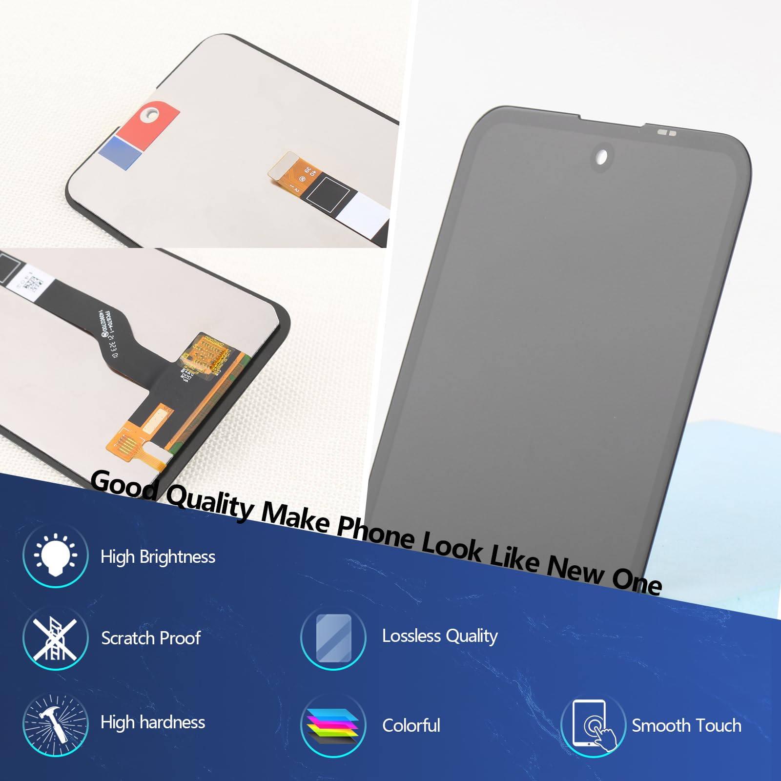 RongZy Display for Nokia X10 / X20 LCD Screen Replacement Touch Display Digitizer Assembly for Nokia X10 TA-1350 TA-1332/X 20 TA-1341 TA-1344 with Kit(Black) - Image 3