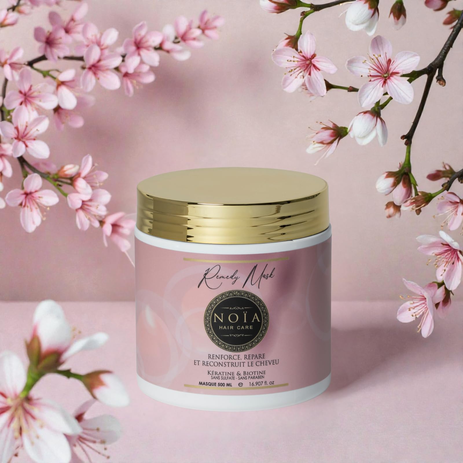 NOÏA HAIR – Coffret Prestige REMEDY – Shampoing 500 ml + Masque 500 ml + Sérum 100 ml – Kératine & Biotine – Réparation & Anti-Casse – Cheveux Abîmés & Fragilisés
