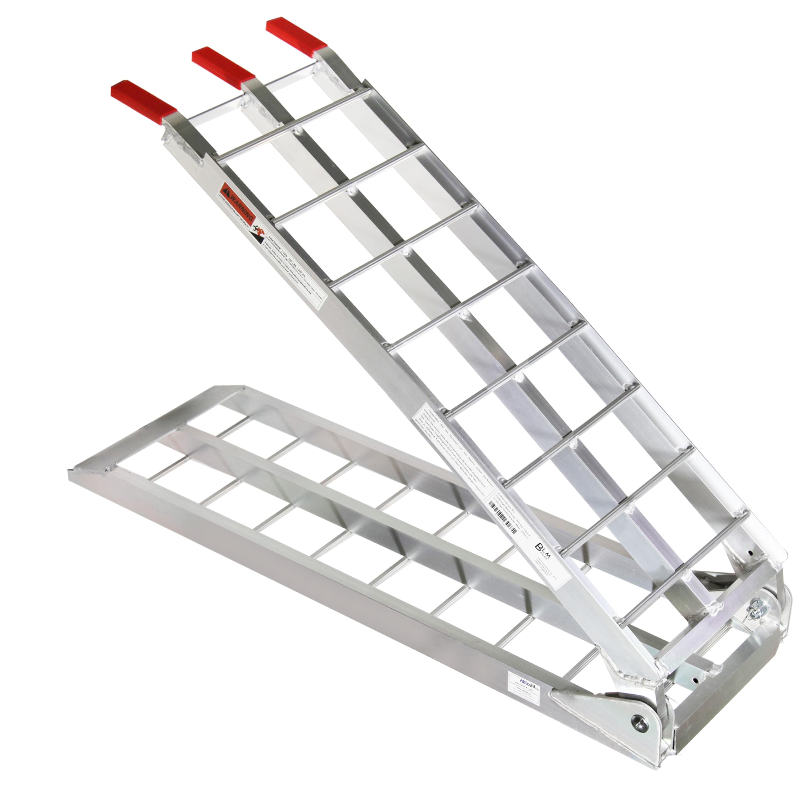 Klappbare Alu Auffahrrampen 680 kg pro Paar – Laderampe & Verladerampe, rutschfest & Stabil, Verladeschiene, Motorrad ATV Quad (1x Auffahrrampe - R3)