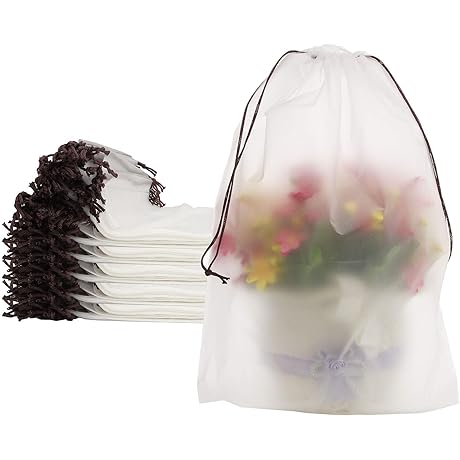 150 Pack Clear Drawstring Bags 12 x 16 inch