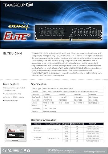 Miniatura 5 de TEAMGROUP Elite módulo de memoria RAM para computadora de escritorio