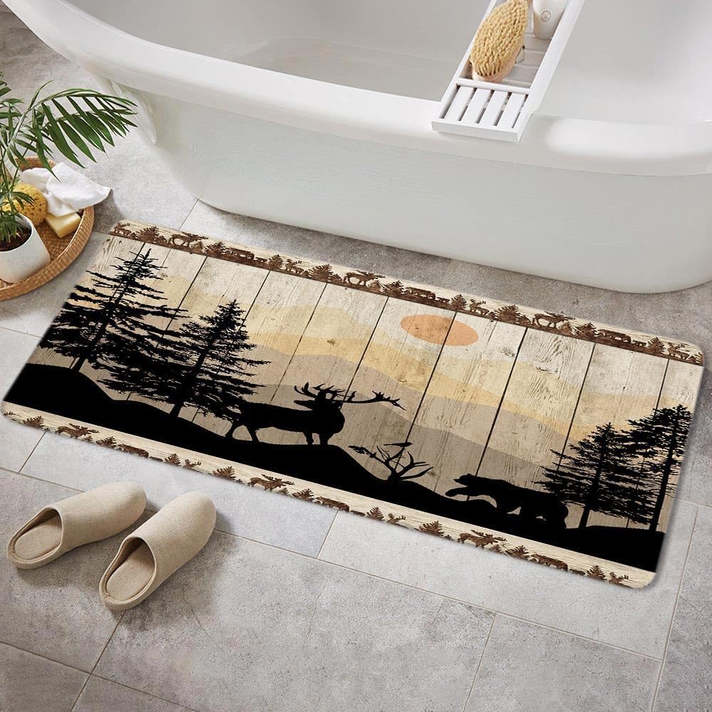 Amazon.com: NYMB Rustic Cabin Bath Rugs for Bathroom, Cute Bear