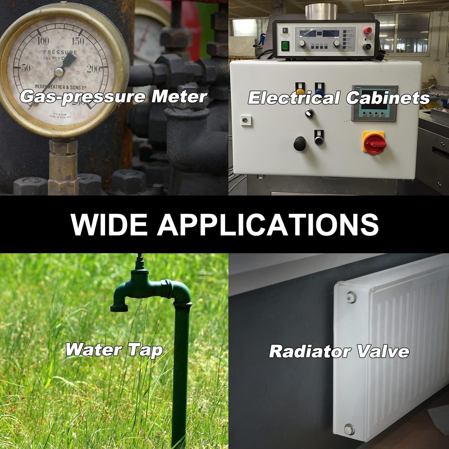 RAROUYI 4-in-1 Multifunktionsschlüssel – Für Wasser-, Gas- Und Stromzähler (schwarz)
