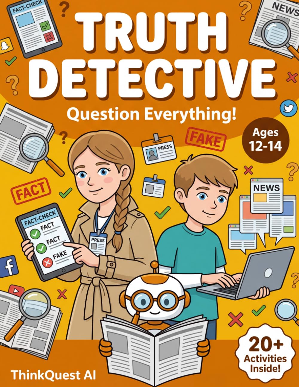 Truth Detective Case Files: Can You Spot the Fake?: Media Literacy & Critical Thinking for Teens Ages 12-14 — Deepfakes, Bias Detection & Fact-Checking