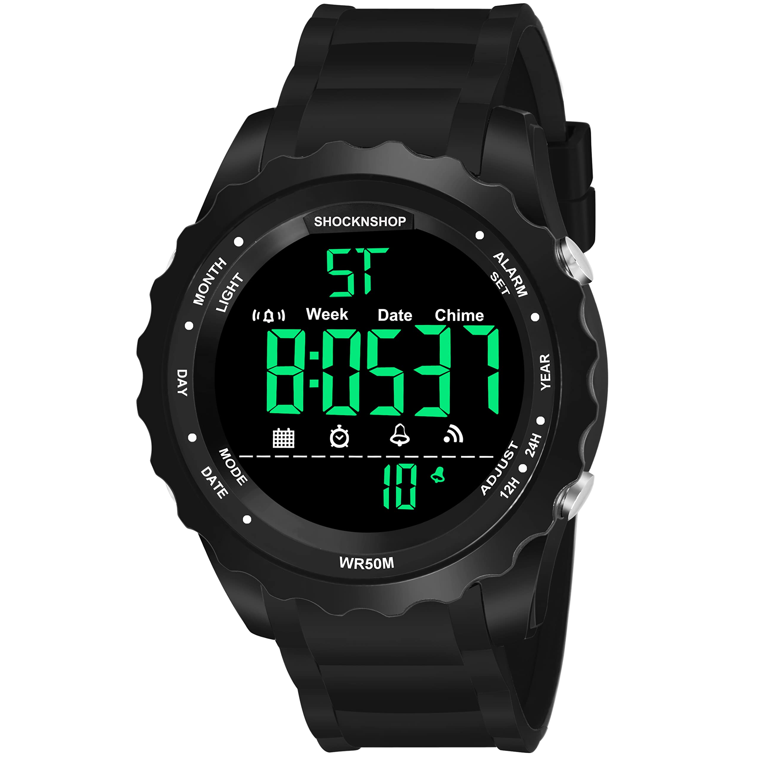 Shocknshop Plastic Sports Digital Black Dial Men & Boys Watch (Black Colored Dial And Strap) -W31, Black Band (B09RKF8PLQ) Amazon Price History, Amazon Price Tracker