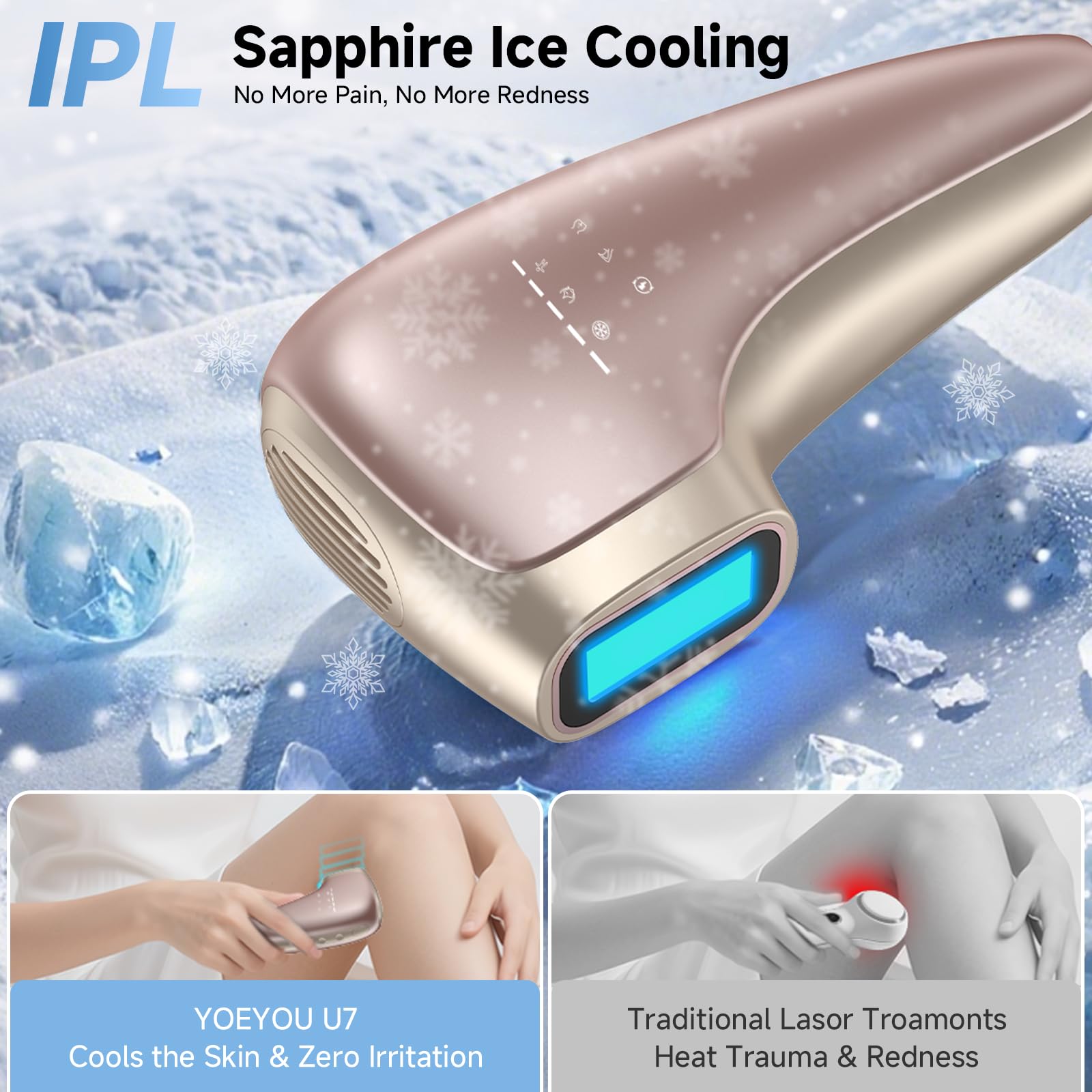 Amazon.com: Painless IPL Laser Hair Removal for Women & Men, 39°F