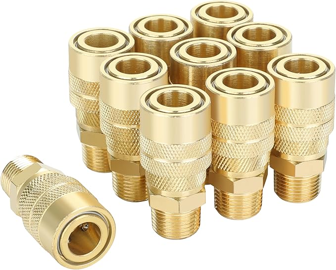 JOROY 1/4 Air Compressor Hose Fittings, 3/8 Inch NPT Male Threads Size