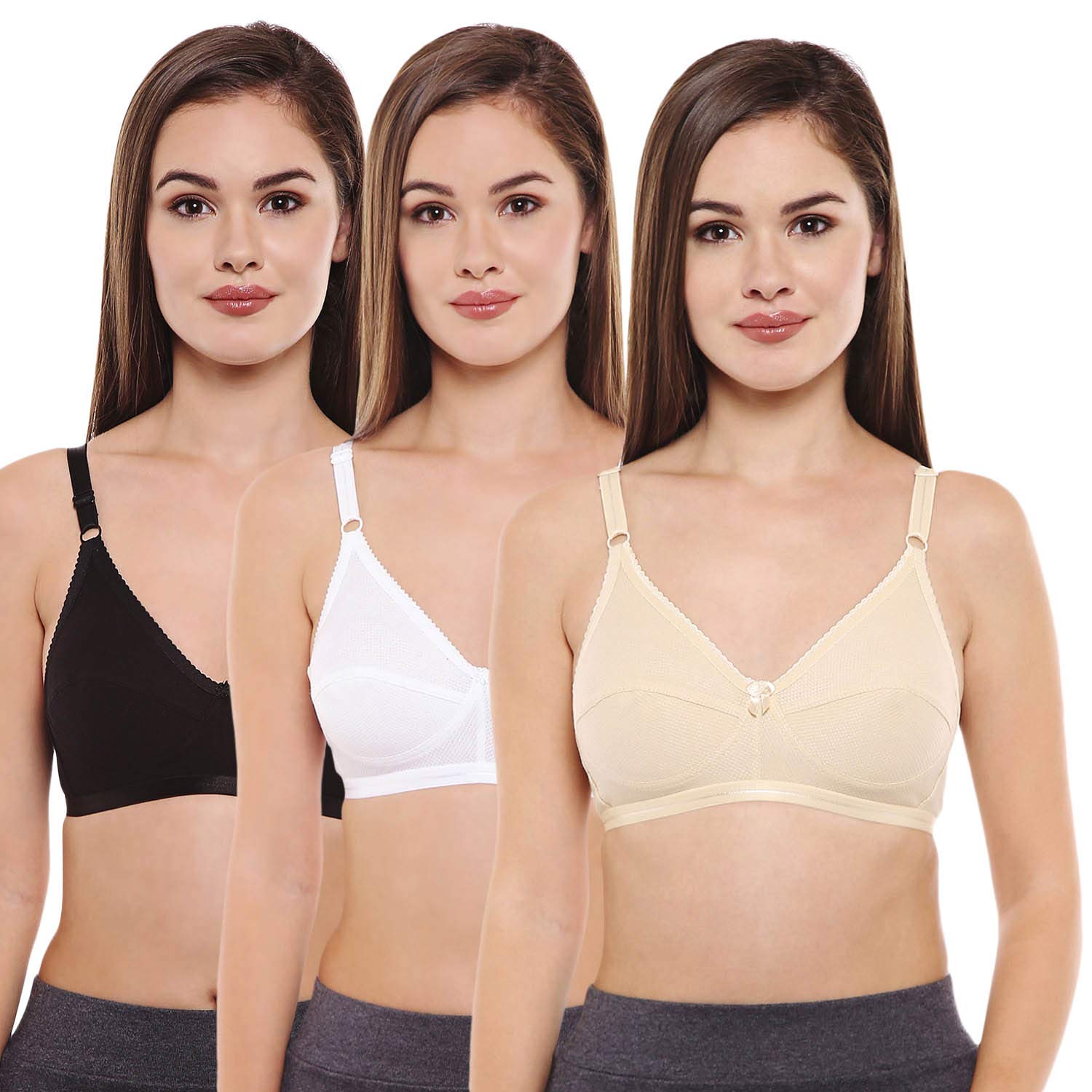 bodycare Women's Cotton Non Padded Wire Free Sports Bra Multicolored-picture-14