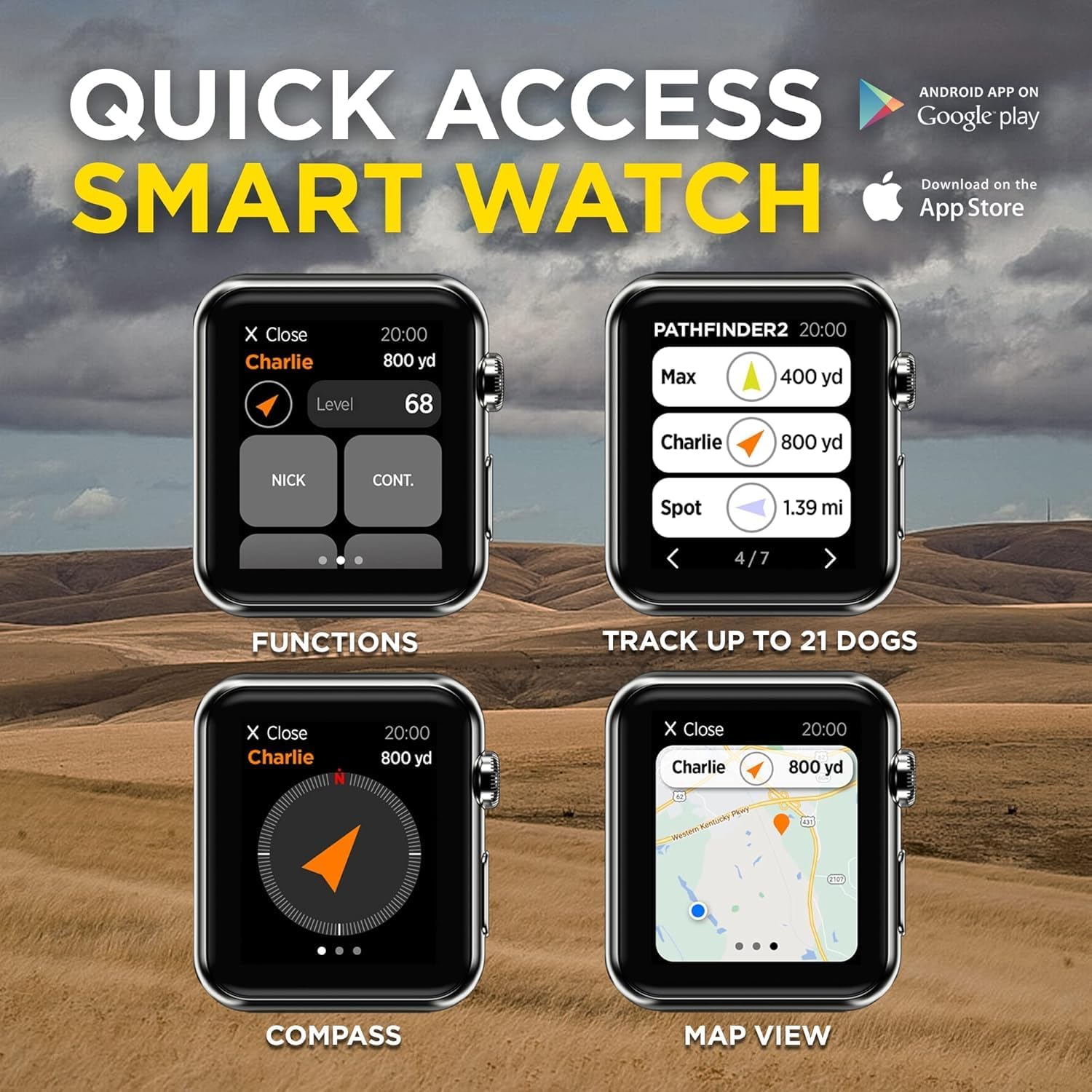 Dogtra Pathfinder 2 GPS Tracker e Collar + Add-on Receiver Black | 9 Mile, LED Light, No Monthly Fees, Free App, Waterproof, Smartwatch Control, Satellite Tracking, Multiple Dogs, Smartphone Required