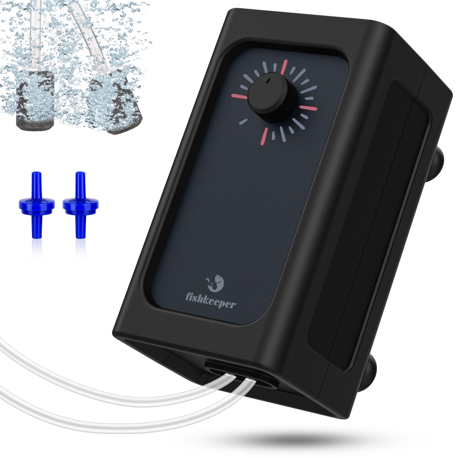 Fishkeeper Adjustable Quiet Air Pump for Tanks Up to 140 Gallons