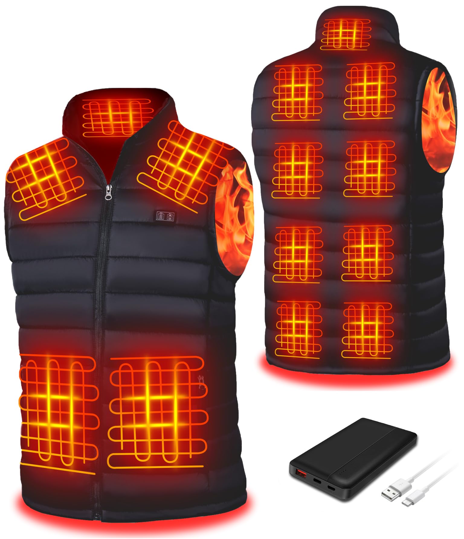 Heated Vest for Men with Battery Pack, 13 Heating Zones Electric Lightweight Heated Jacket, Winter Heating Vest Hunting