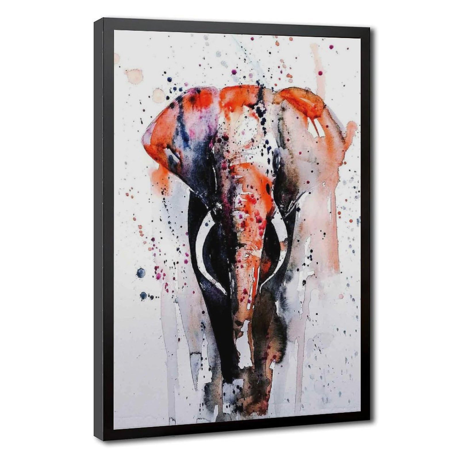 Bareronor Watercolour Elephant Poster Canvas Poster Bedroom Decor Landscape Office Room Decor Gift 24" L X 36" W