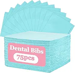 MAQIHAN 75 Peças Babadores Dentais Descartáveis - Para Tatuagem De Dentista Azuis Unhas Pacientes Toalhas Capas Mesa Almofadas Tapetes Folhas Papel Suprimentos Cílios
