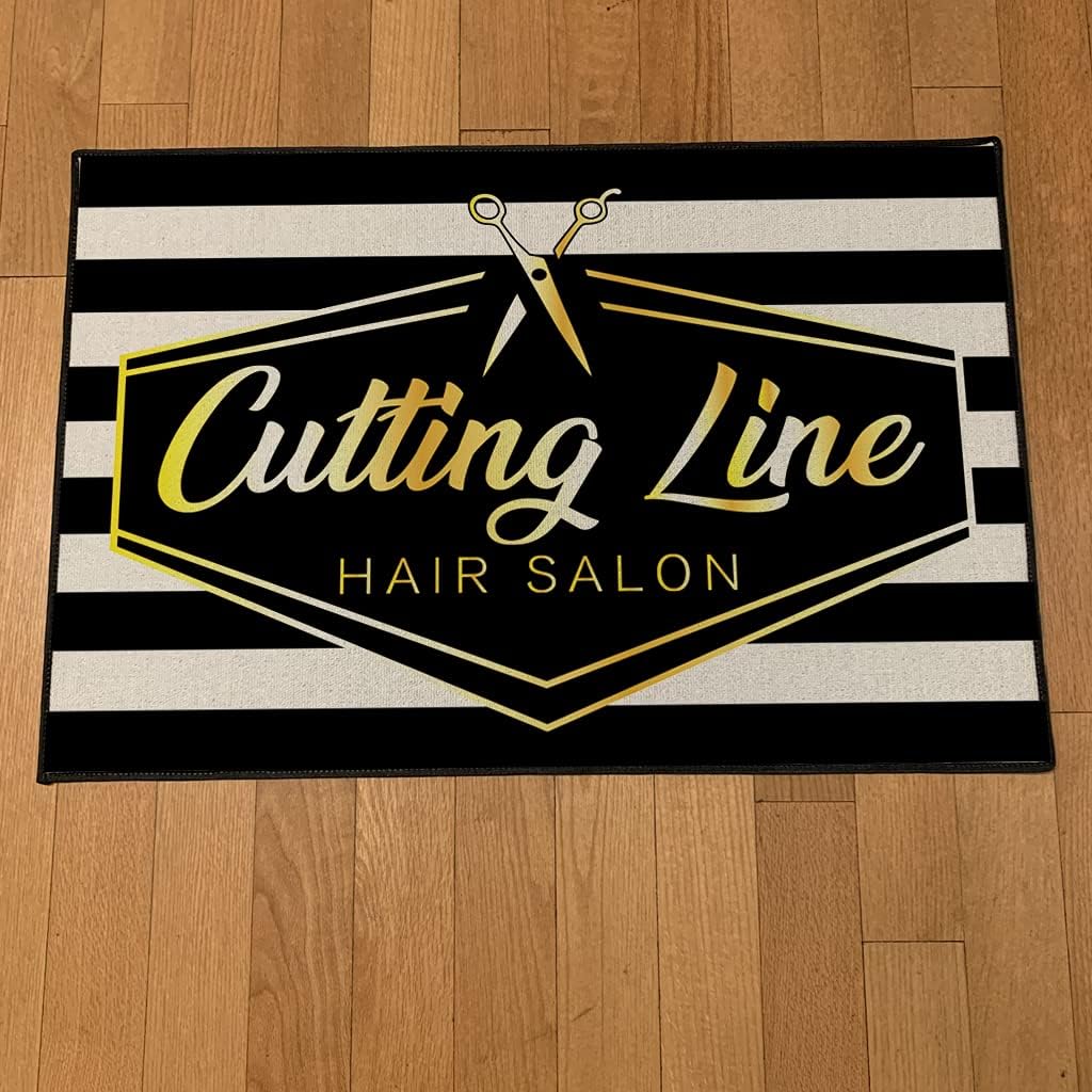 VictoryStore – Salon Door Mat – Custom Welcome Mat for Beauty Salon or Barber Shop Supplies – Colorful Floor Rug – 24” x 36” – Made in The USA