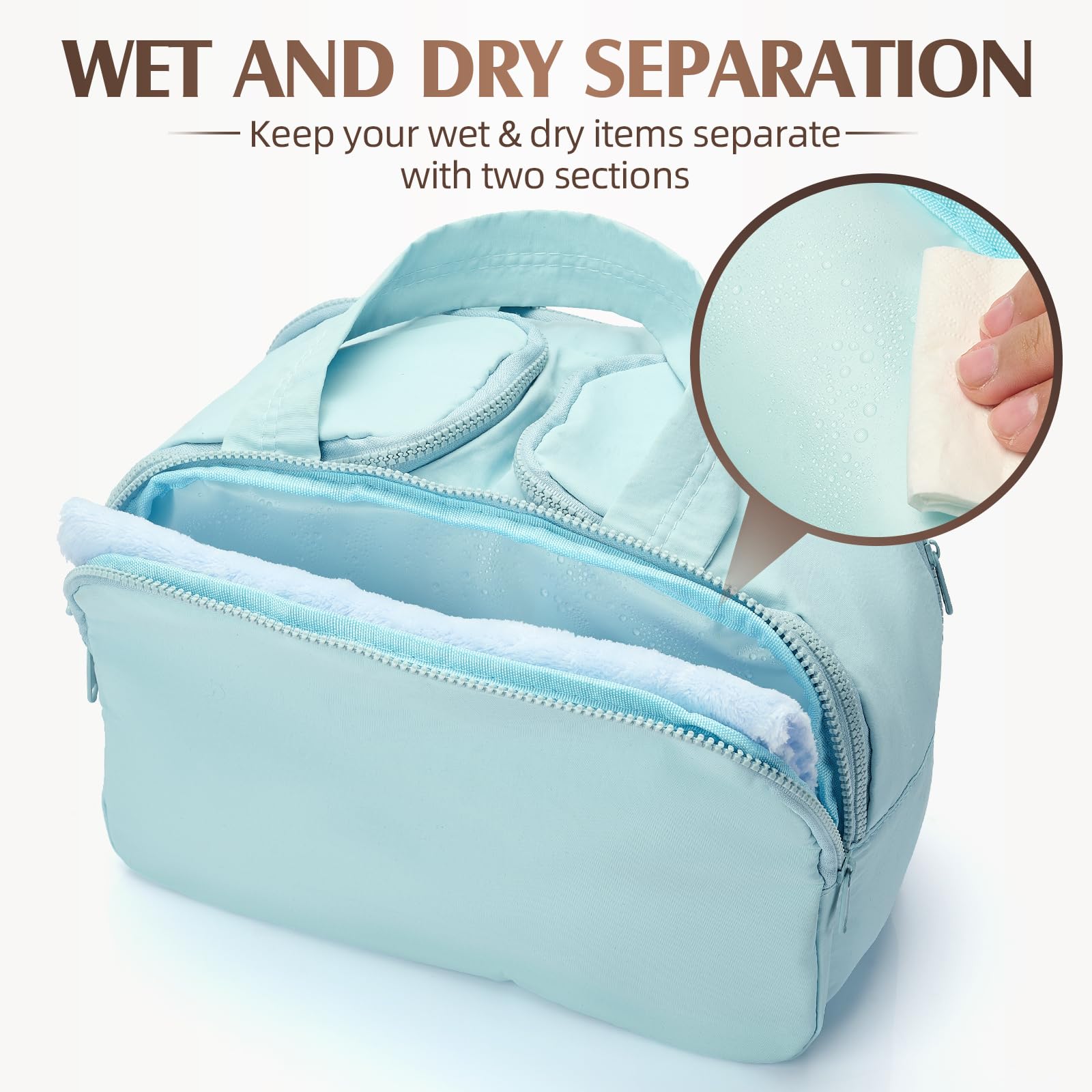 Axcone Borsa da Toilette da Viaggio,Grande Trousse Trucchi,Borsa Makeup Cosmetici da Viaggio Organizer,Beauty Case per Donna Uomo-Blue