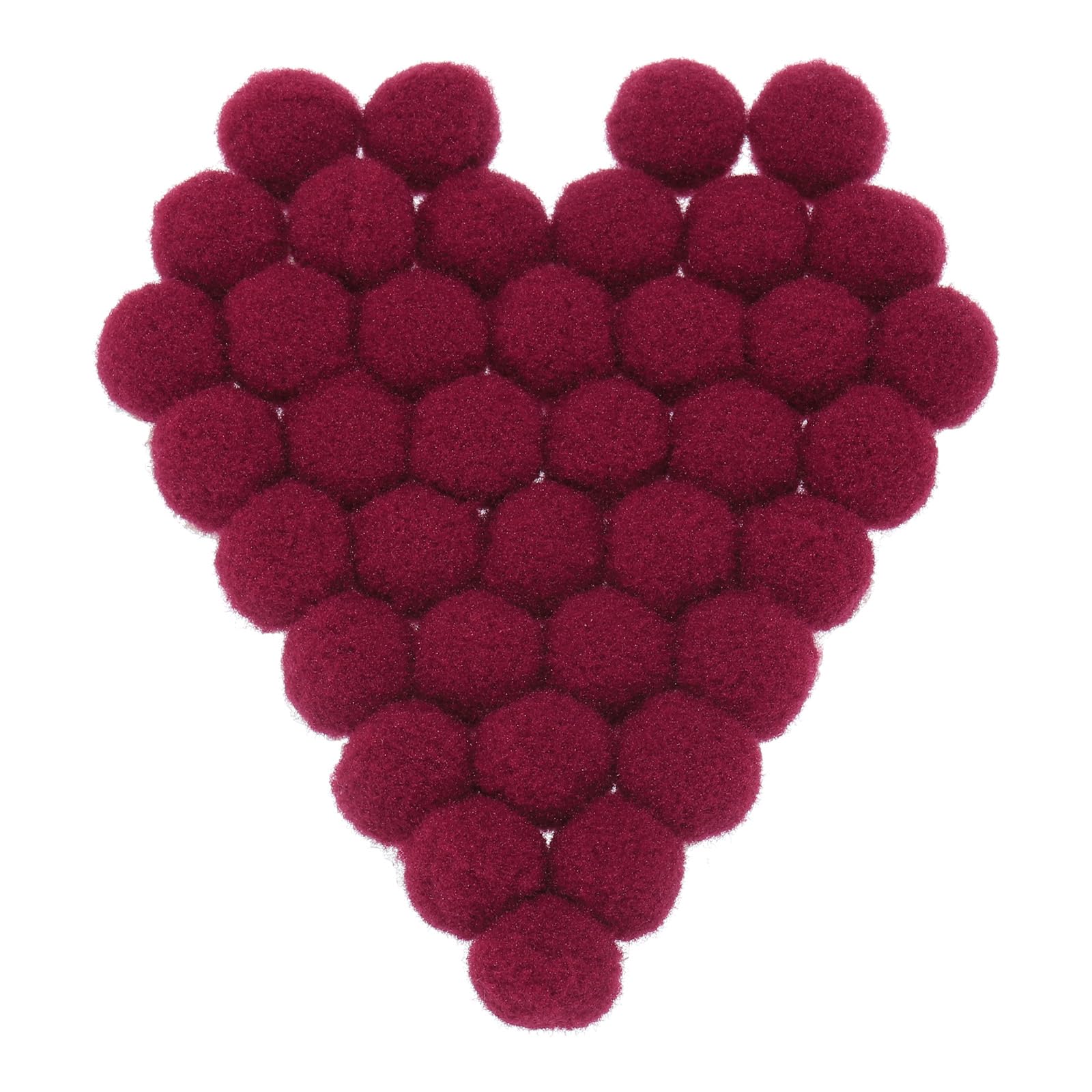 Rebower Soft and Fuzzy Balls Rainbow Craft Pom Fabric - 0.59 Inch/Dark Red / 300PCS