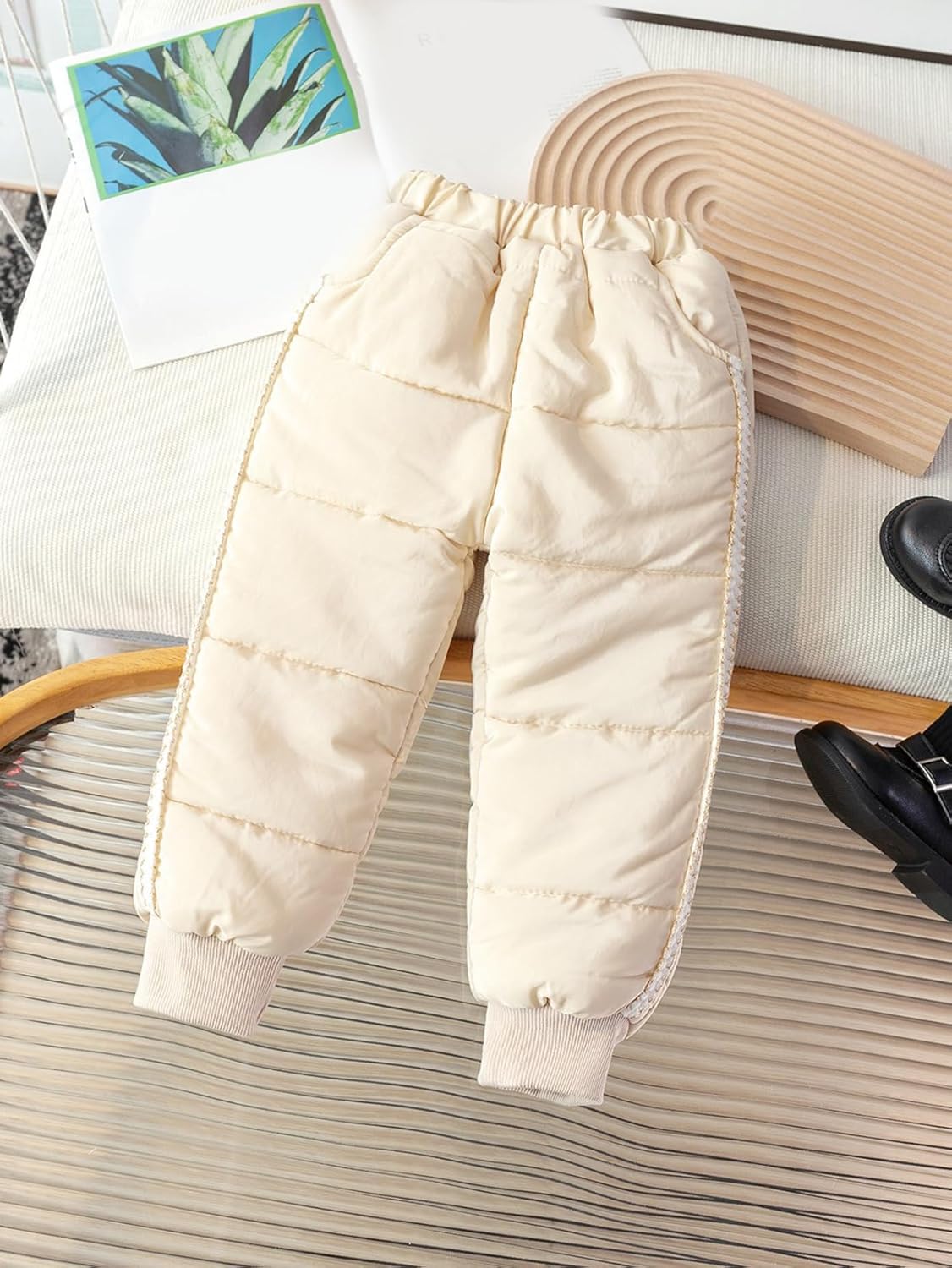 [FDGFJ] キッズ ベビー 中綿パンツ 撥水加工 男の子 女の子 ウォームパンツ 無地 防寒 防風 雪除け 保温 ボトムス 長ズ