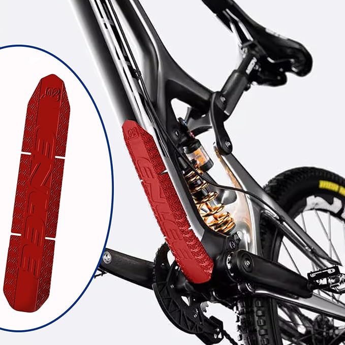 Protector de Cuadro de Bicicleta, Silicona, Rojo, Antirrayaduras miniatura 6