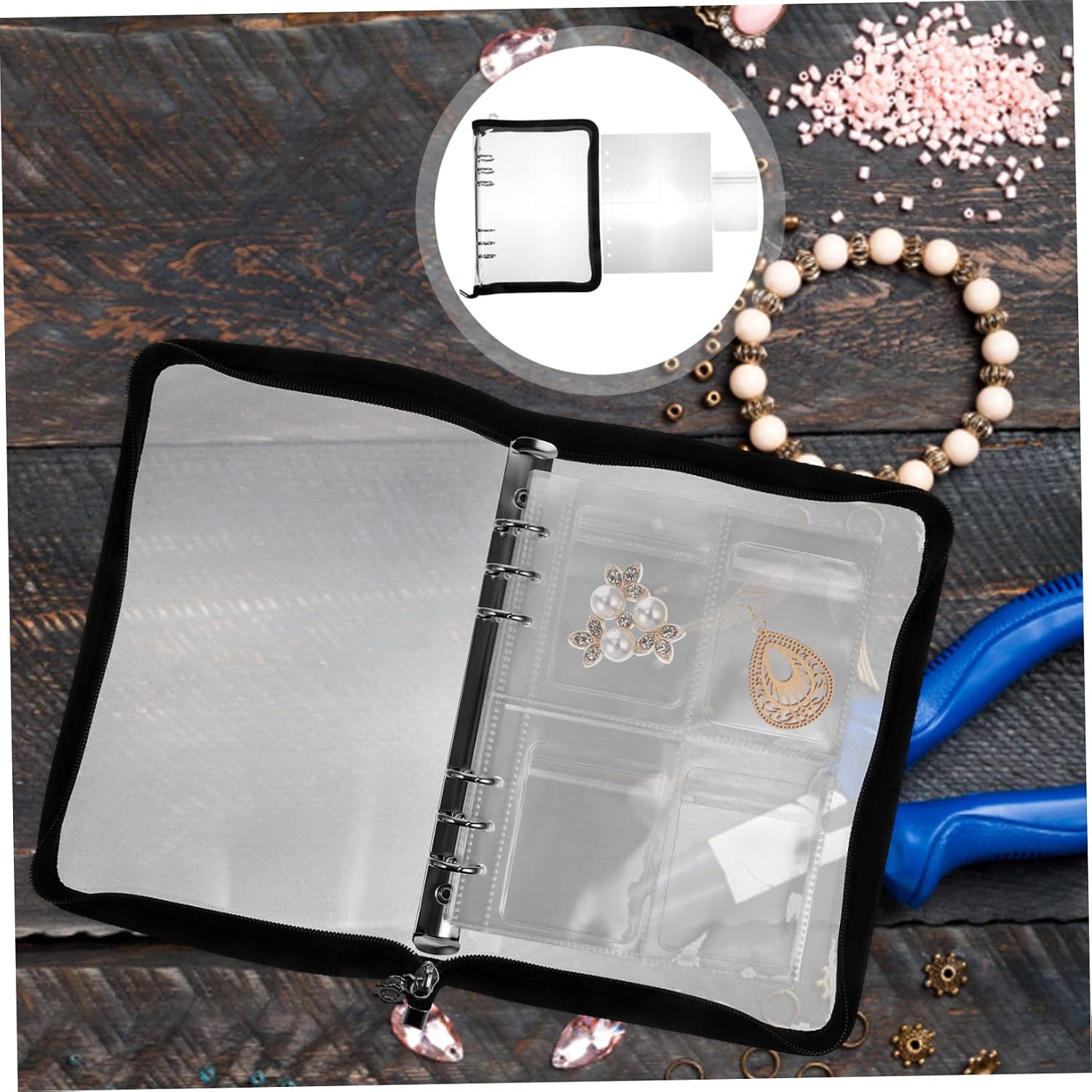 Portable Anti Oxidation Jewelry Storage Book for Earrings, Rings, Necklaces