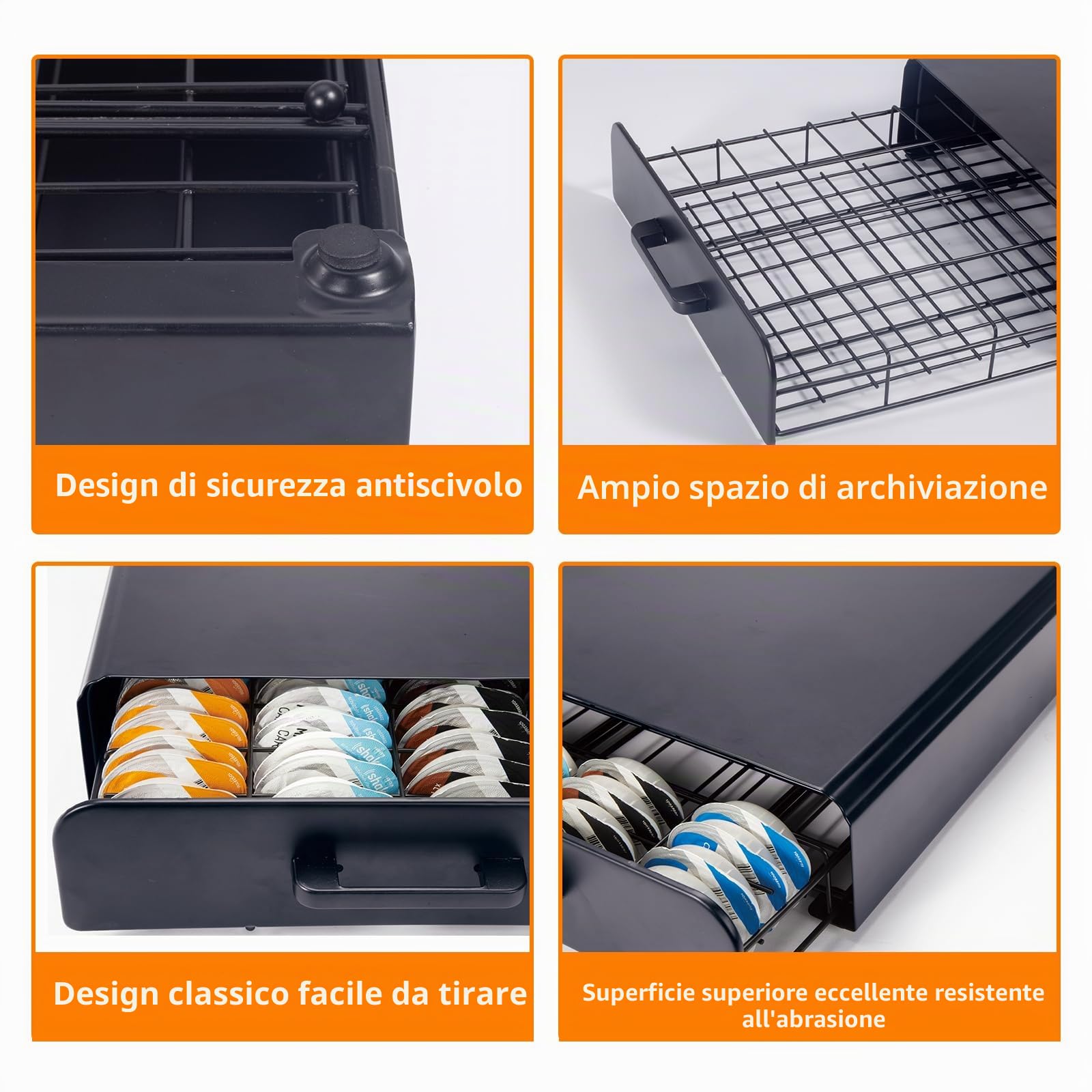 Cassetto porta capsules, Porta cialde di caffè Compatibile Con T-Dsic, vassoio per capsule di caffè e supporto macchina 2 in 1 per macchina.