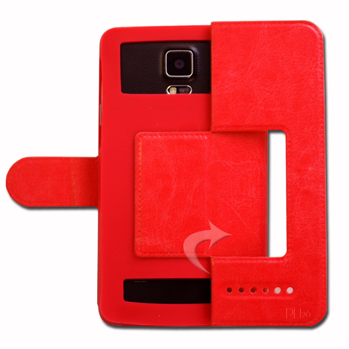 Ph26 Wiko U Pulse Lite - Custodia a libro di qualità, colore: Rosso