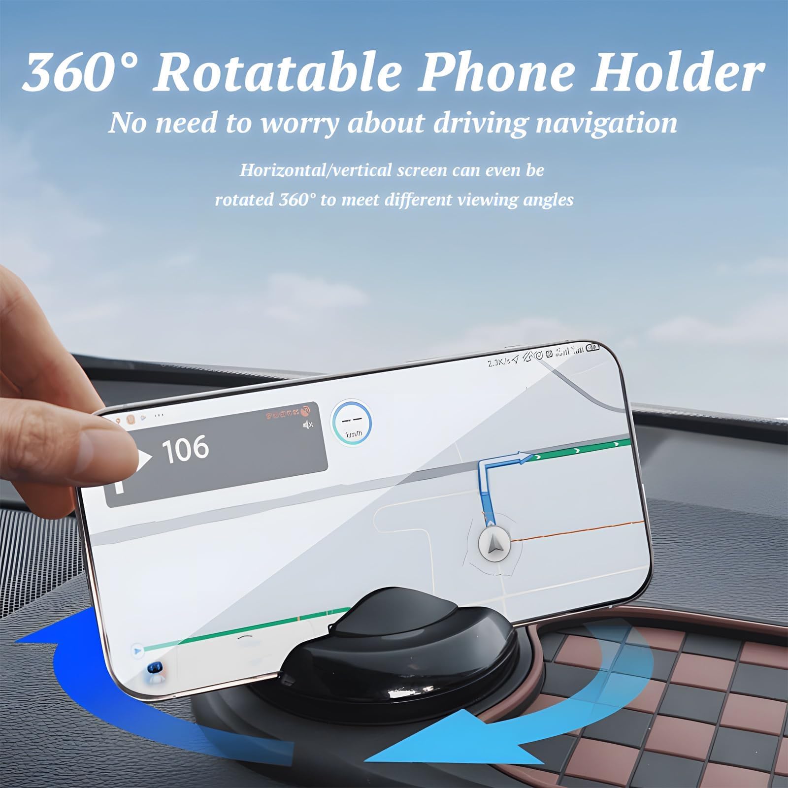 Genérico Multifunction Car Anti-Slip Mat Auto Universal Phone Holder, Rotatable Anti Slip Car Dashboard Pad with Temporary Parking Number, Can Hold Mobile Phones, Keys (B)