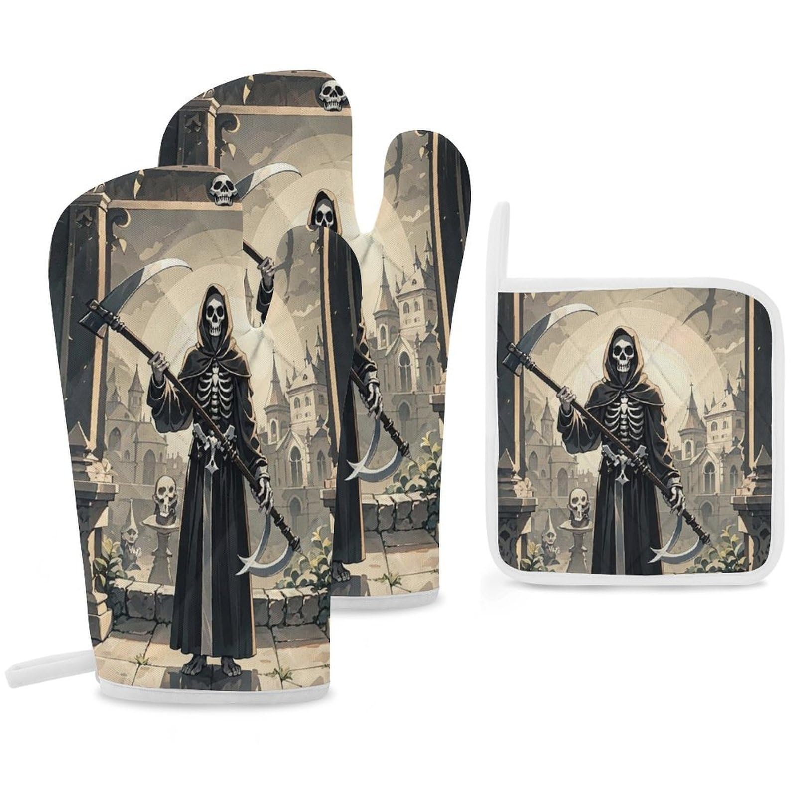 Gants de cuisine de qualité supérieure Death of the Skull et maniques