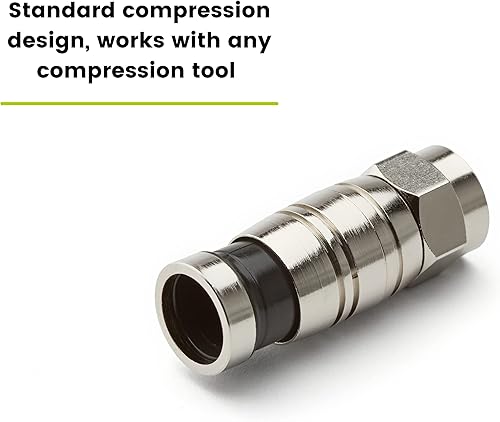 Miniatura 6 de trueCABLE - Conector F de compresión universal de fácil ajuste RG6 y RG6Q para cable coaxial Dual Shield (DS) Tri-Shield y Quad Shield (QS), 10