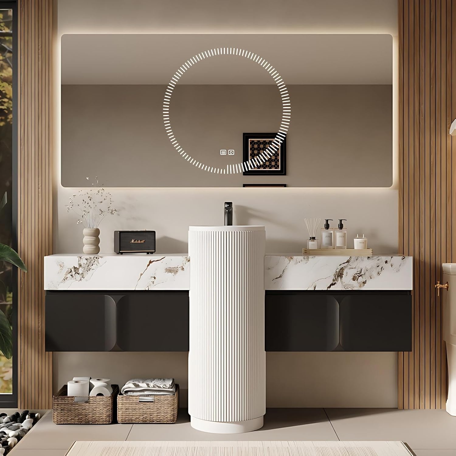 Modern Bathroom Vanity – with Sink and Anti-Fog Mirror |