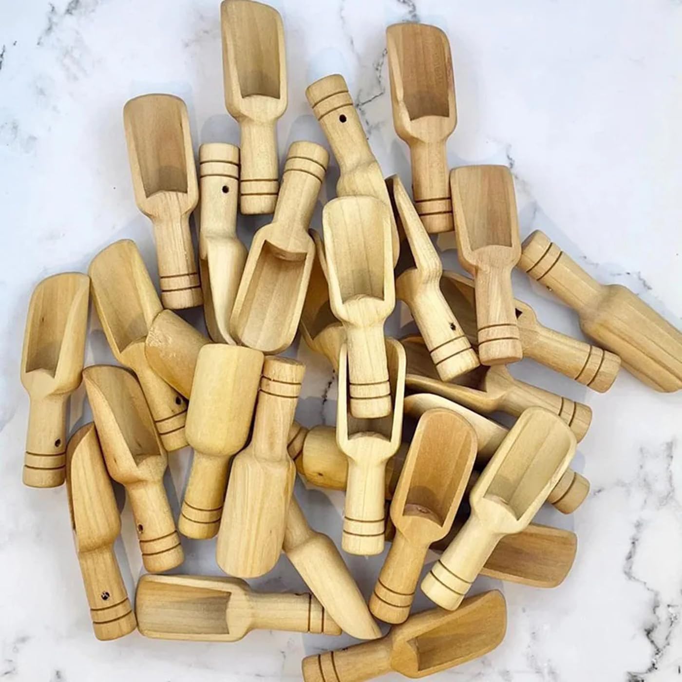 Personalized Mini Wooden Tea Spoons Coffee Scoops Seasoning Candy Spices Bath Salt Milk Powder Scoop Accessories Spoon (5pcs)