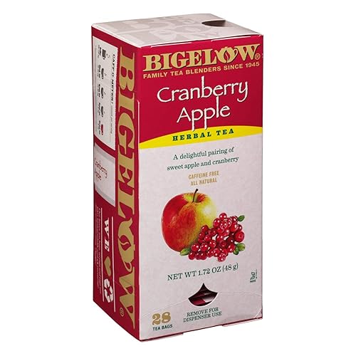 Bigelow Tea Bolsas, Arándano Manzana Herbal, cajas de 28 unidades (paquete de 6)