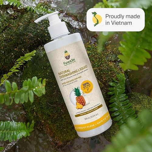 Miniatura 7 de Jabón natural para platos con aroma a piña tropical, 16.9 onzas, 1 paquete, 99% a base de plantas, jabón para platos hipoalergénico de cáscaras de