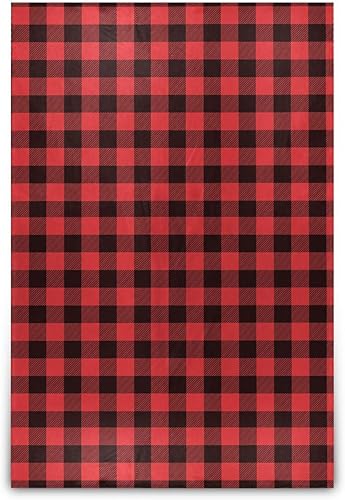 Buffalo Plaid Tartan Check Scotland Red Black Christmas Soft Bed Blanket, Microfiber All Season Use Flannel Fleece Blanket Adults Kids Bed Throws