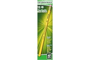 Ticonderoga Wood Cased Pencils, Unsharpened #2 HB, 12 Count