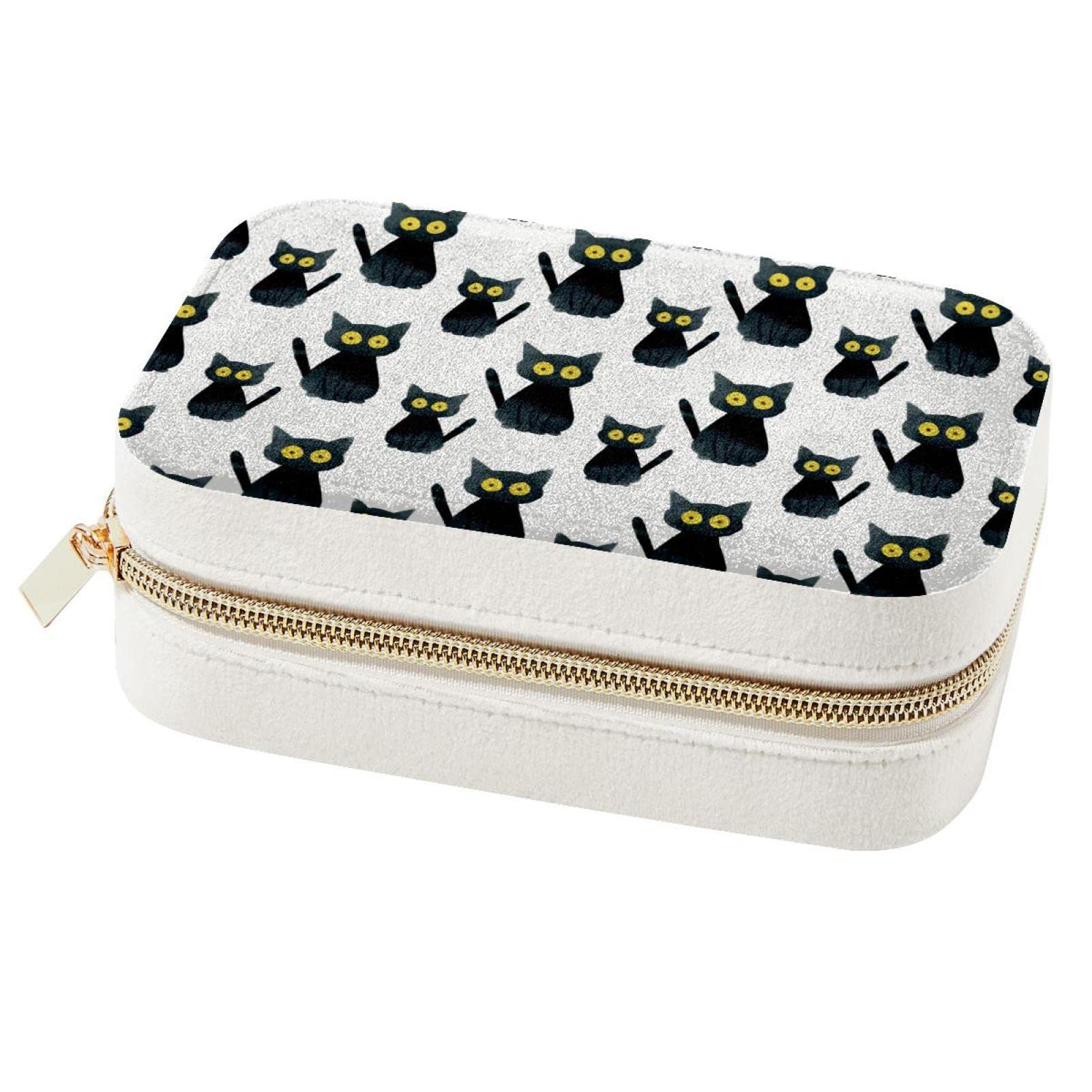 Boîte à bijoux de voyage de qualité supérieure chat d'Halloween luxe