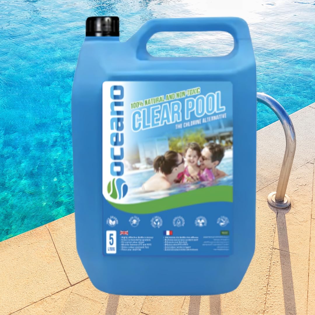 Oceano Clear Pool The Chlorine Alternative, Natural Chlorine Alternative for Swimming Pools & Spas, Non-Toxic Eco-Friendly Algaecide & Clarifier, Safe for Kids & Pets, Water Treatment Solution