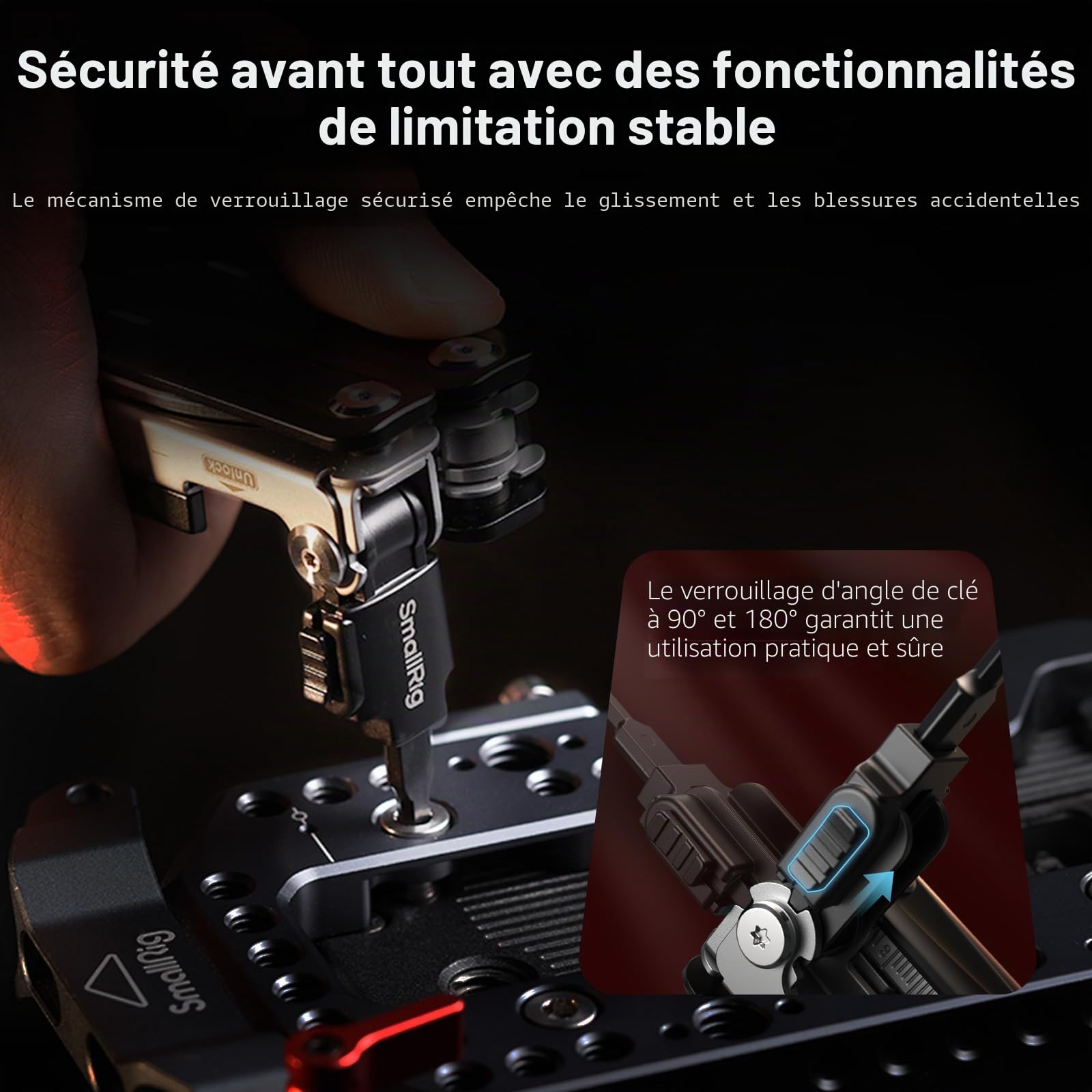 SMALLRIG 16 en 1 Outil Multifonction EDC, Outil Compact en Aluminium avec Pinces, Ciseaux, Tournevis, Clés, Règle, Kit d'Outils Pliable et Portable pour Photographie, et Usage Quotidien - 5294