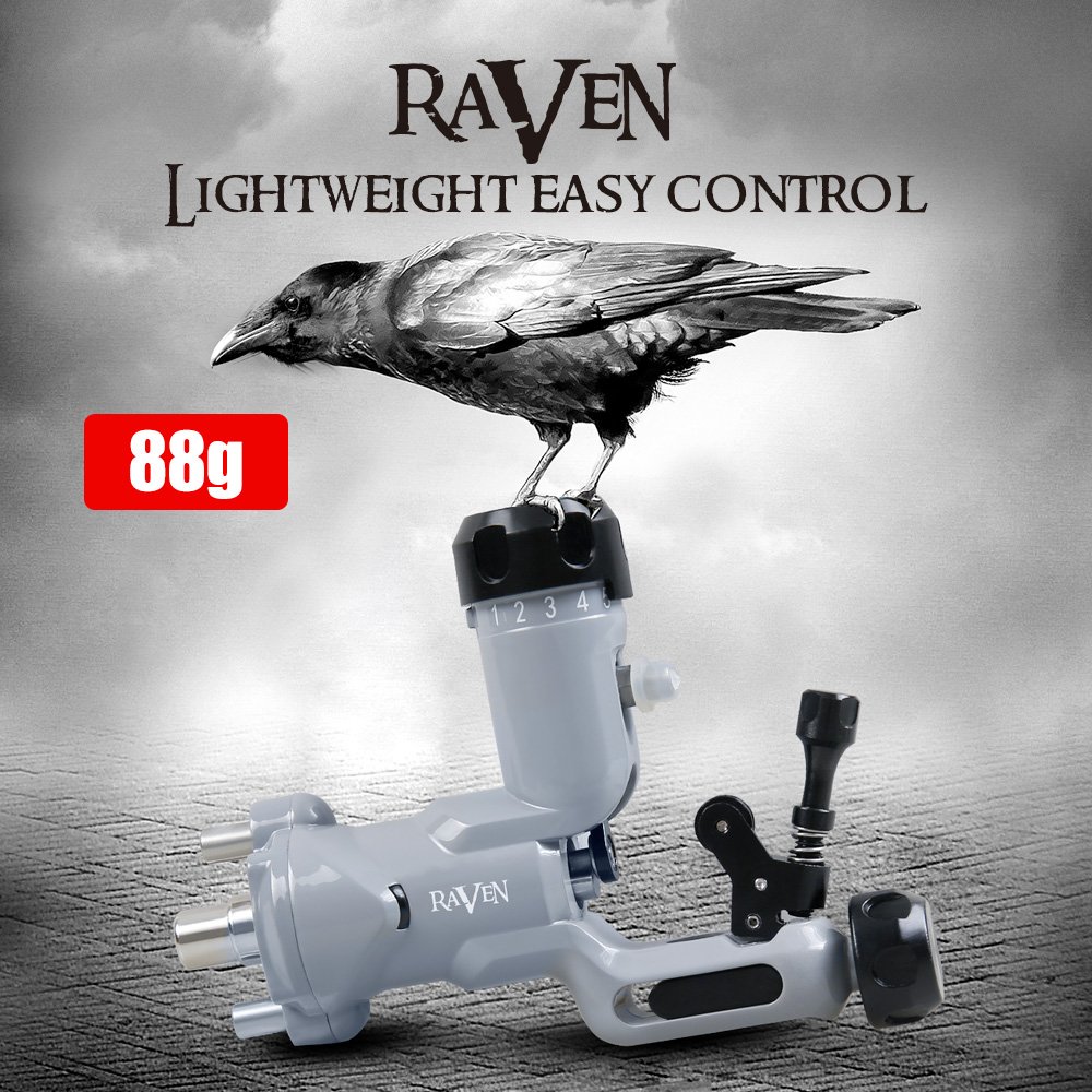 Dragonhawk Raven Rotary Tattoo Machine One Touch Hit Adjuster