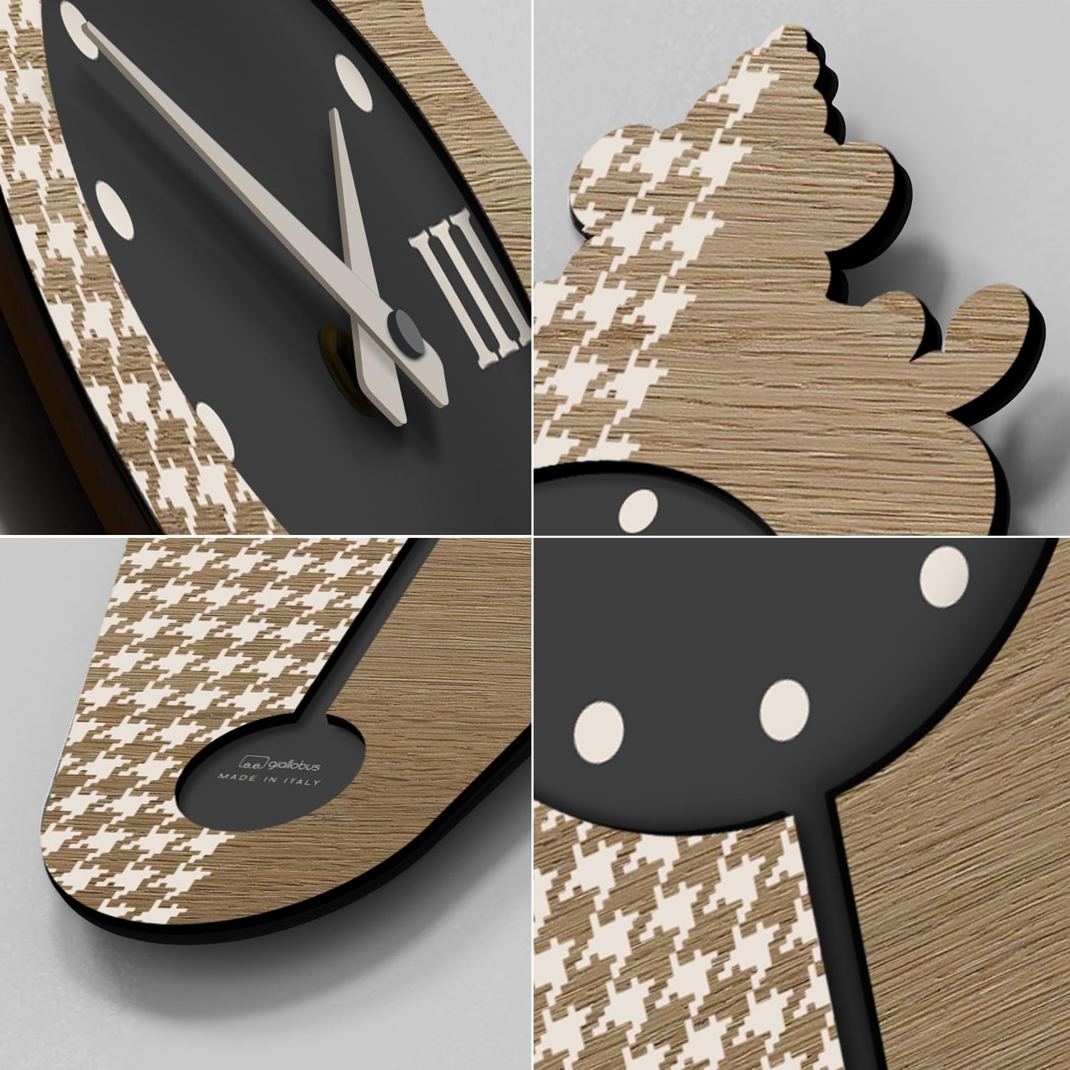 Giallobus - Premium-Uhr - Liberty - MDF-Holz - 23x45-06 - Aztec - Italienisches Handwerk – geräuschlos – Geschenkidee – modern