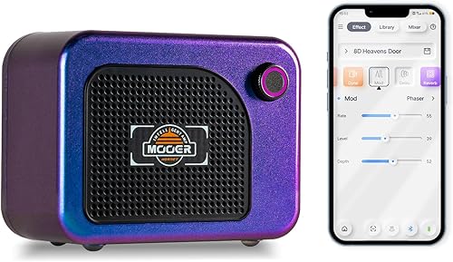 MOOER Hornet05i - Mini amplificador de guitarra portátil para práctica, Bluetooth de 5 W y batería recargable, 101 tipos de efectos con