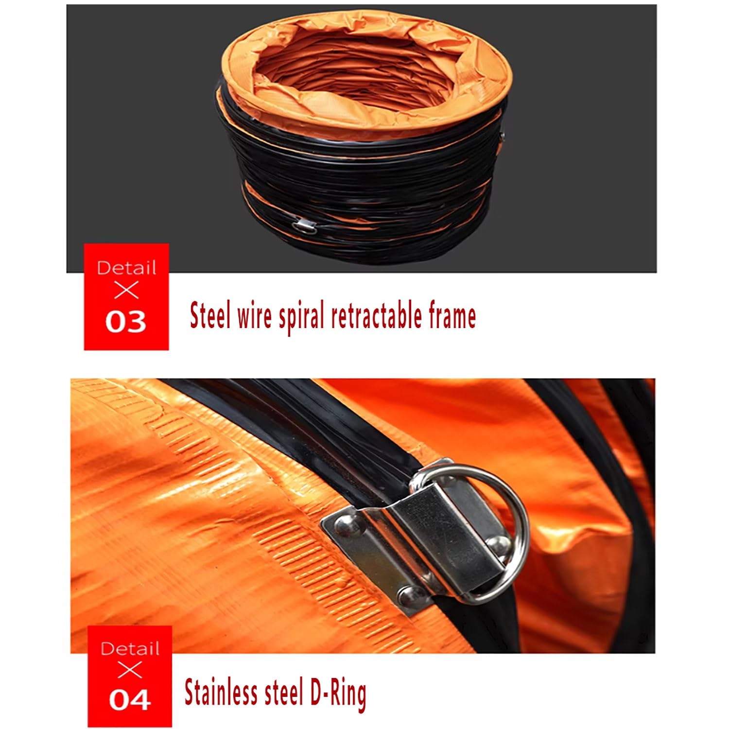 Manguera flexible de PVC, manguera para soplador, tubo de escape para fábricas, edificios residenciales y áticos(3m,450mm)