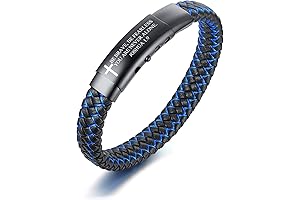 Inspirational Mantra Engraved Leather Bracelet for Men