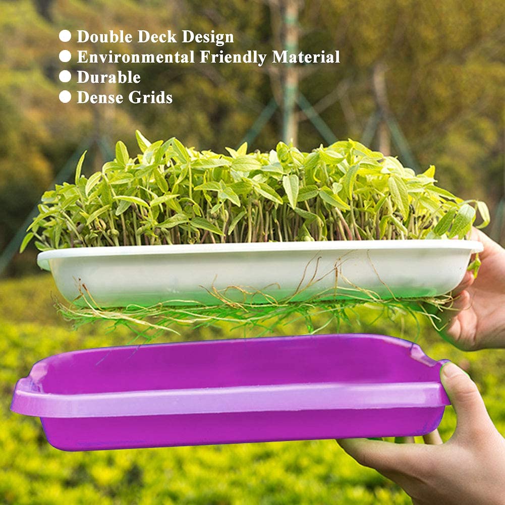 ISTARA Double Layer Sprouting Vegetable Plate Bud Seedling Tray Bean Sprout Soilless Culture Tool for Garden Home Office (1Pcs- Multi Color) 3