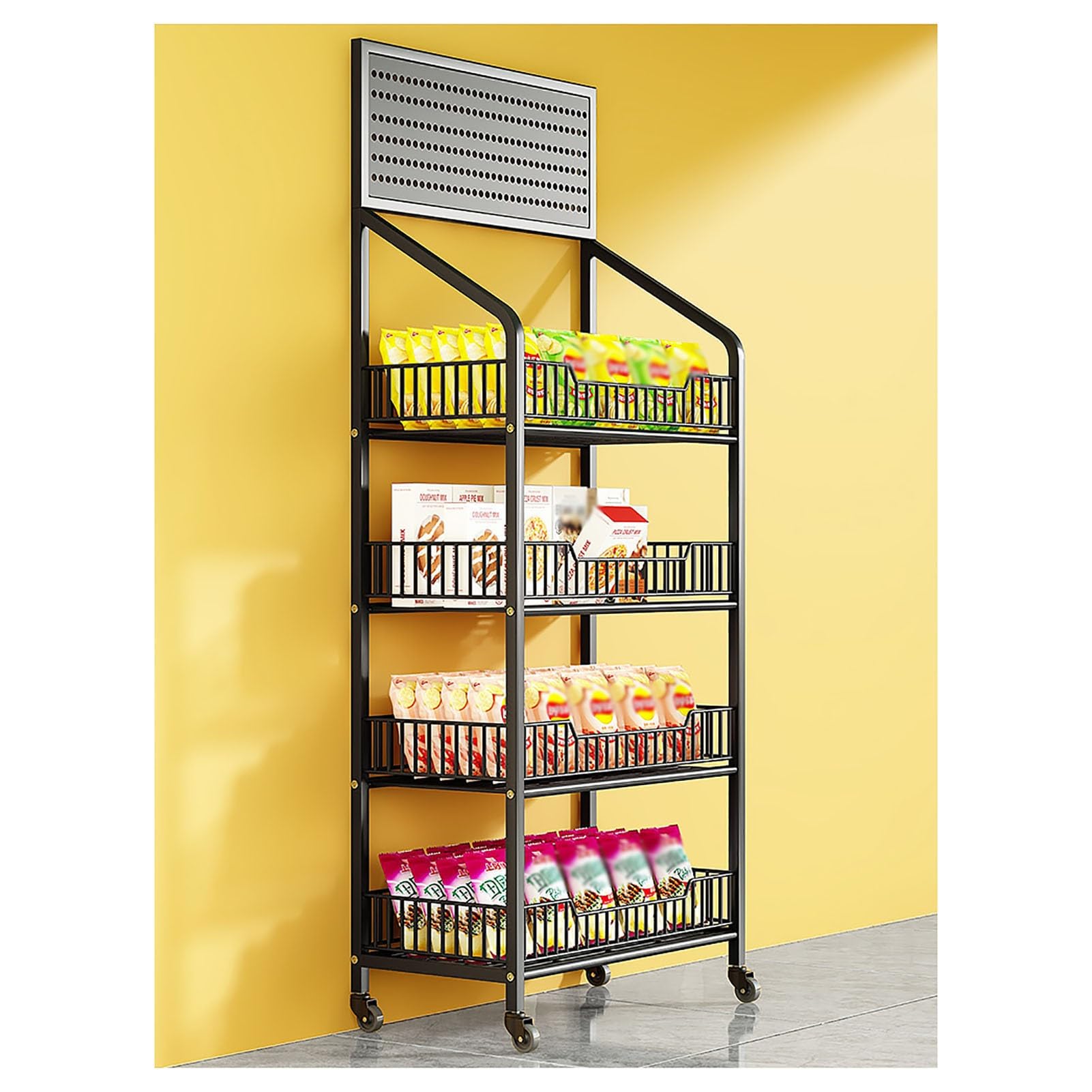 Scaffale per supermercati Commerciali, espositore per Snack al Dettaglio, espositore da Pavimento per minimarket/Farmacia per Snack, Bevande, Giocattoli, Frutta, scaffale per spezie da cucin