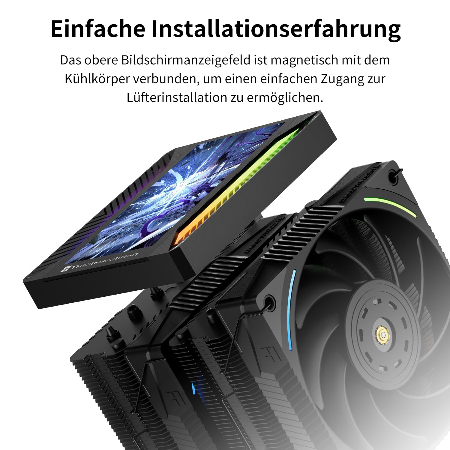 TR-Thermalright Peerless Assassin 120 Vision MAX ARGB Black CPU-Kühler, Dual-Tower-Design mit 6 Heatpipes und 5 Zoll IPS-Display, zwei 120mm PWM-Lüfter, für AM5/AM4 und Intel LGA1851/1700/115x/1200