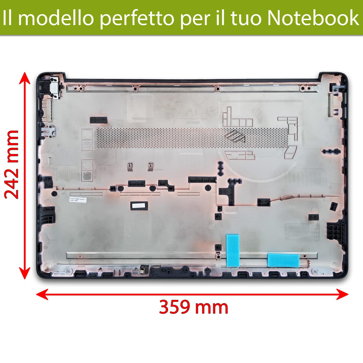 new net - Scocca Inferiore Cover Bottom Case Chassis Compatibile con HP 250 G8, 250 G9, 255 G8, 255 G9, 256 G8, 256 G9 [Colore Das Dark Ash Silver (Argento Cenere Scuro) - ABS]