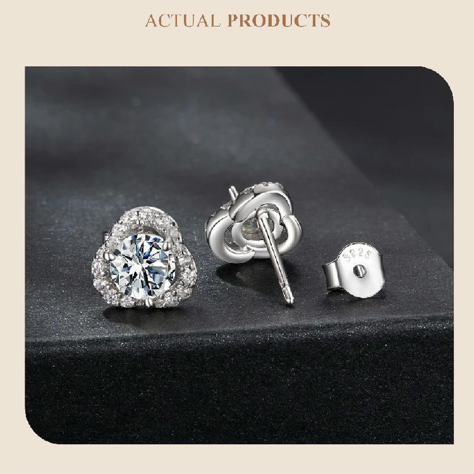 Pendientes De Moissanita Brillante De 0,5 Quilates Con Forma De Flor De Trébol, Diamantes Vvs1 Creados En Laboratorio, Originales Para Mujer, Joyería Fina.