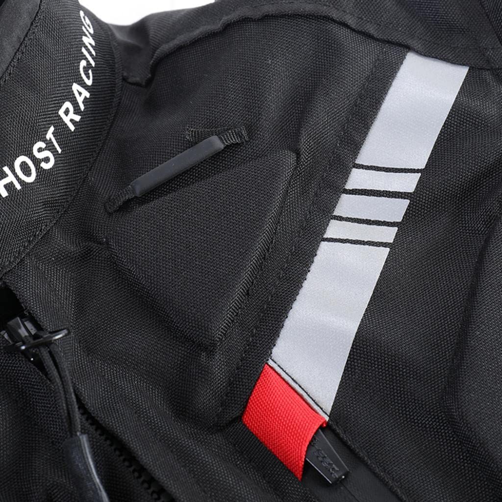Chaqueta de con Protecciones, Chaqueta de Carreras, Chaqueta Oxford Cortavientos con Ventilación con Cremallera, Espalda de Malla Transpirable, P