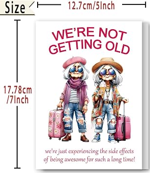 FANCYLUCKY Funny Birthday Card Gifts for Women Her Best Friend | Aging Humor Birthday Decorations for BFF Sister Coworker, Printed Message Inside with Envelope, Idea for Party Celebrations