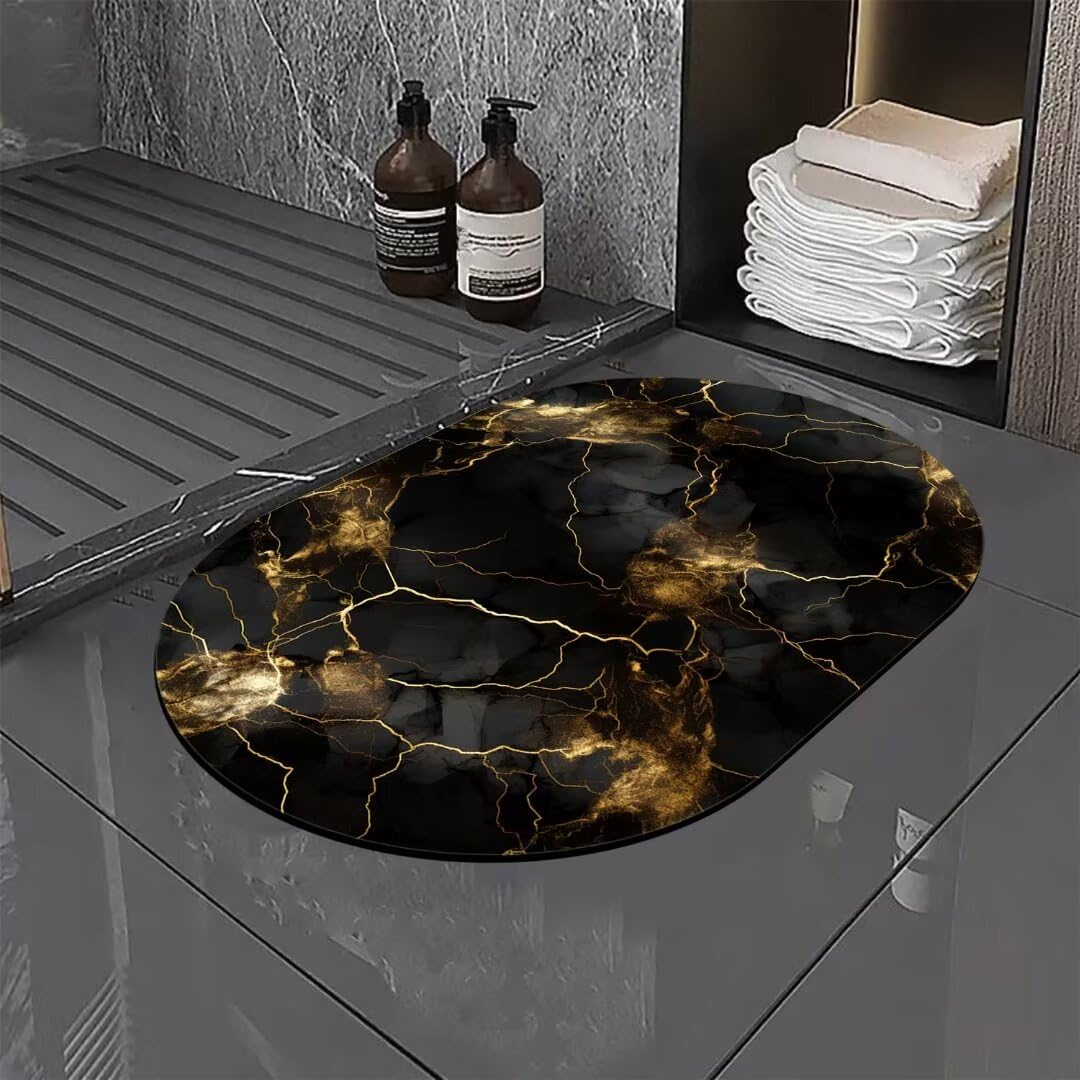 Badezimmerteppich, Badematte Duschvorleger Badteppich Badvorleger rutschfest Waschbar Teppiche Badezimmer 80x150cm Bad Teppiche, Bathroom Stone Bath Mat, Badläufer Badematten Badteppiche Stone